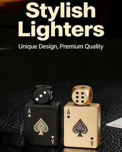(Butane Gas Not Contained)  Unique Ace Card Lighter,Windproof Refillable Lighter,Stylish Green Flame Lighter, Novelty Lighter,Fun Lighter,Ideal gift for boys,girls,friends, boyfriend,husband