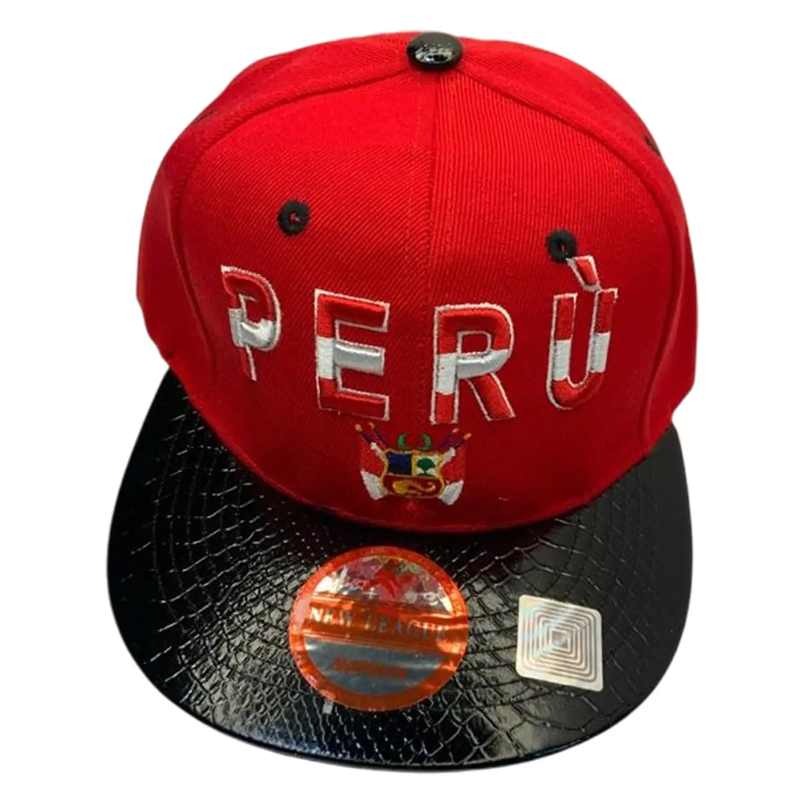 New Peru Embroidery Coat Of Arms Shield Men's Adjustable Snapback Baseball Hat
