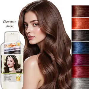 Gray Magic Color Treatment, Lasting Chestnut Brown in Minutes, 500ml, 5-in-1 Formula, Ammonia-Free, Plant-Based, Hair Dye Shampoo Ginger Shampoo Hair Care Products Gentle Salon-Grade For Men and Women Hair Dye Shampoo and Mask Set plant-based hair care