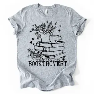 Booktrovert Bella Canvas Reading Shirt for Book Lovers - Autumn Edition, 100% Ring-Spun Cotton, Relaxed Fit, Library Gift for Bookworms and Librarians