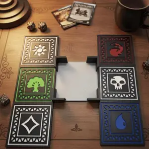 Bring Magic to Your Tabletop with this Set of 6 - MTG Inspired Mana Square Coasters - Great Gift for Gamers!