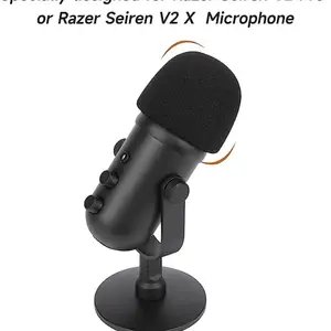 Razer Seiren V2 X Microphone Sponge Cover, Windscreen, Splash Proof, Dustproof, Washable, Reusable, Live Streaming, Podcasting, Recording