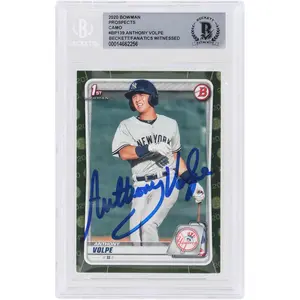 Anthony Volpe New York Yankees Autographed 2020 Bowman Prospects MLB Camo 1st Bowman #BP-139 Card - Fanatics Authentic Certified
