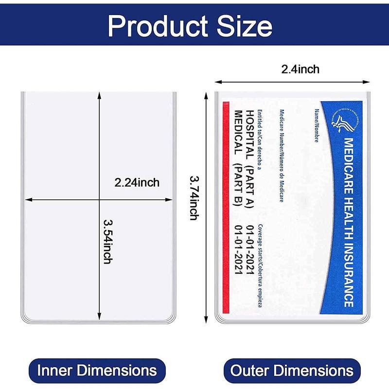 10 Pack New Medicare Card Holder Protector Sleeves, 12Mil Clear PVC Soft Waterproof Medicare Card Protector for New Medicare Card Credit Card Business Card, Heavy Duty Card Sleeves