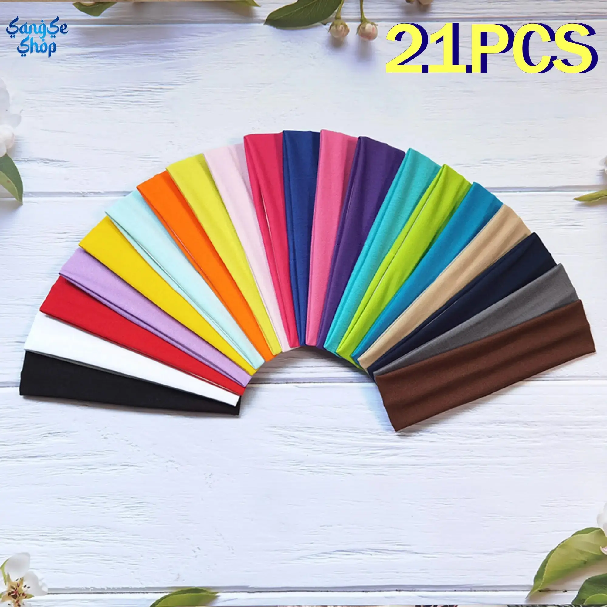 21PCS Women's Sports Headbands Set with Free 13cm Hair Clips, Elastic Sweat-Wicking Non-Slip Hair Bands for Yoga, Running, Gym, Cycling & All-Season Fitness, Stylish Athletic Hair Accessories,SummerWins