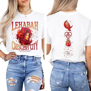 Lehabah Crescent City T-Shirt, Fantasy Book Series Inspired Tee Featuring Fire Sprite Character Design, Sarah J. Maas Fan Gift Shirt, Book Lovers Tee