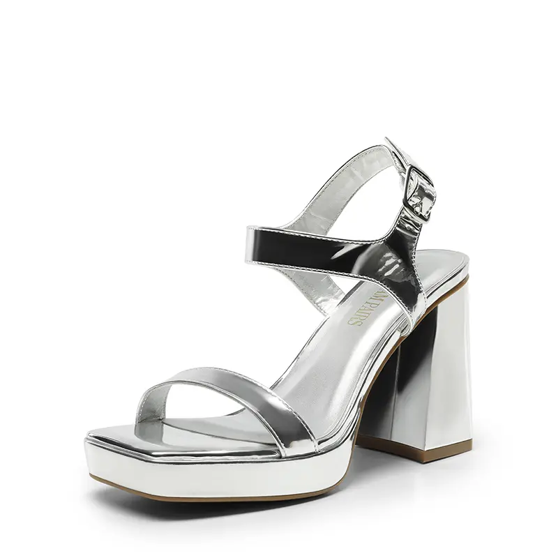 Dream Pairs Women's Retro Platform Sandals, Elegant Minimalist Square-Toe Block Heel Shoes with a Minimal Strap for Parties, Elegant Minimalist Sandals, Party Wear, Chunky Heel, Latex, Footwear, Comfortable Heels