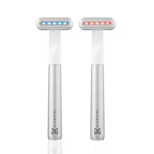 GlowXtra Skincare Wand - Dual Light Therapy for Acne Wrinkles & Radiant Skin - Red & Blue Light - Galvanic Current - Facial Massage - Therapeutic Warmth - All Skin Types