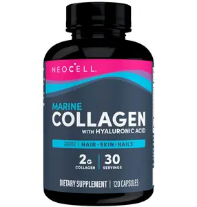 NeoCell Marine Collagen With Collagen Type 1 and 3 and Hyaluronic Acid, With Hydrolyzed Collagen, Skin Health Supplement, Capsule, 120 Count, 1 Bottle