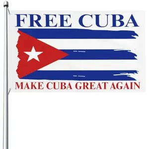 Free Cuba flag Make Cuba Great Again Cuban Flag 3x5 Ft Banner Yard Outdoor Flags