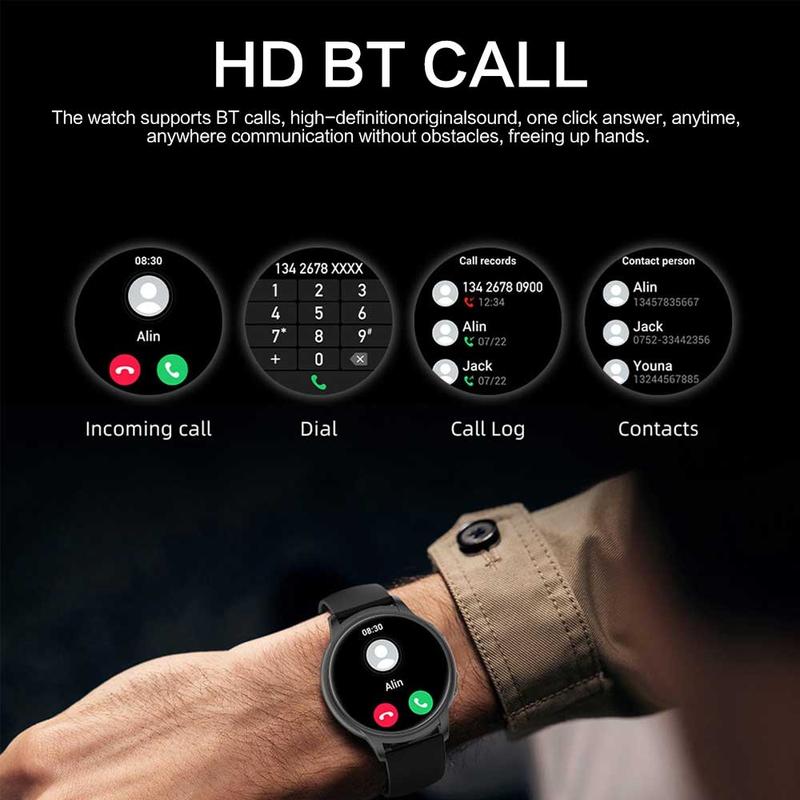 Smart Fitness Tracker with Bluetooth Call, Heart Rate & SpO2 Monitor, 24/7 Health Tracking, Sleep Analysis, IP67 Waterproof for Swimming, Compatible with Android iOS, Long Battery Life, Waterproof Smartwatch