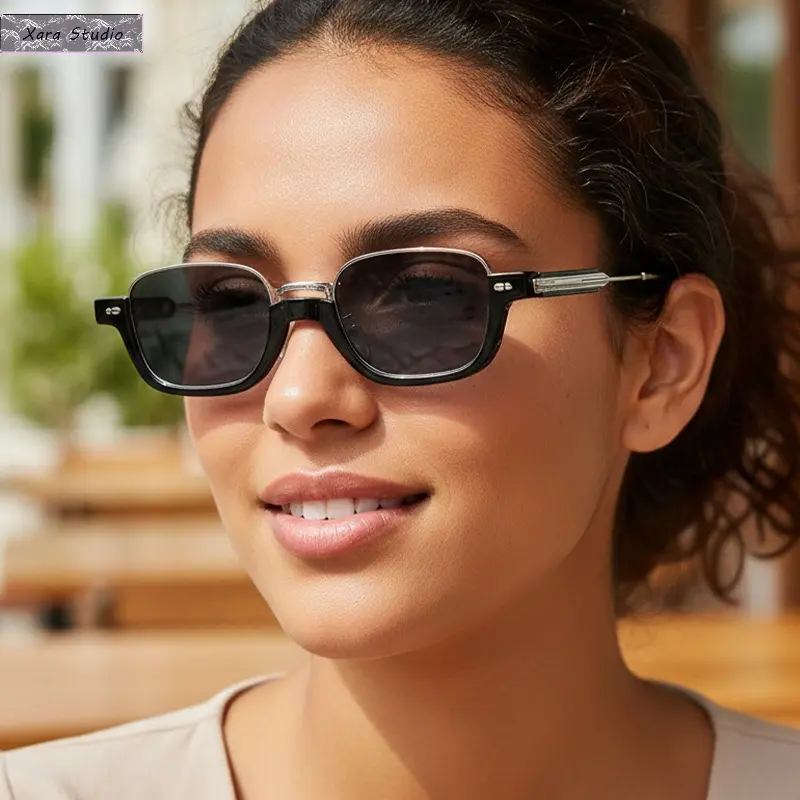 Korean Small Frame Brown Sunglasses - Celebrity-Inspired Unisex UV-Blocking Women's Sunglasses, Lightweight Versatile Ins Style, Prescription Glasses Compatible, Summer Daily Wear Fashion Eyewear, Celebrity-Inspired Women's Sunglasses