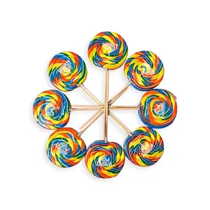 Whirly Pop Lollipop Rainbow 6 oz -  Sweet Colorful Lollipop - 6 oz Swirly Lollipop Candy Bonbon Snack Corn
