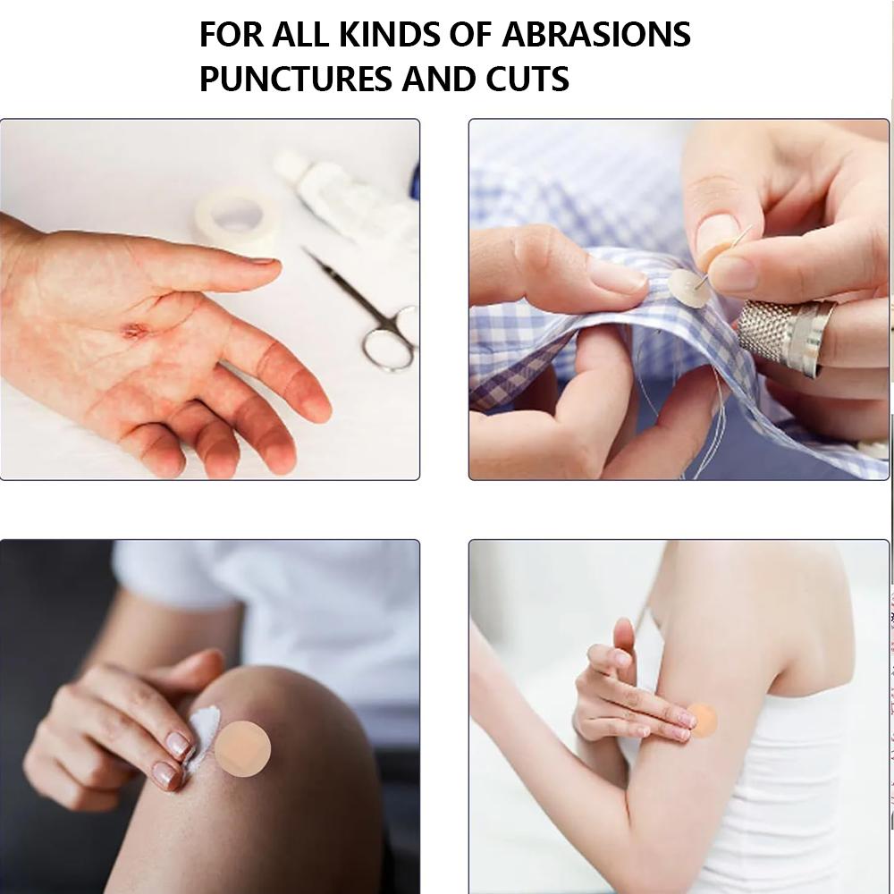 50pcs Round Adhesive Bandages Small - Breathable Dot Bandages for Blisters & Fingertips, Sterile Waterproof Wound Care Strips Latex-Free