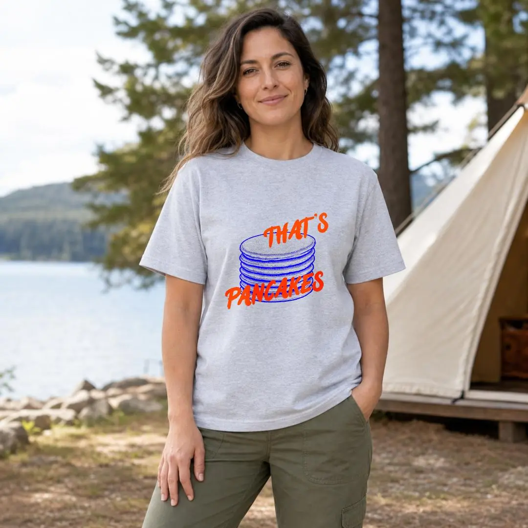 XTAUTO Funny Graphic Unisex T-Shirt That S Pancakes Stack Design Outdoor Camping Summer Gift For Friends Family