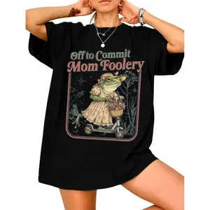 Mama Frog Off To Commit Mom Foolery Mothers Day T Shirt, Mother's Day Gift Sweatshirt, Children Mom Hoodie, Unisex Sweater Pullover Tee