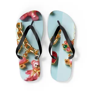 Cute Teddy Bear Flip Flops, Fun Summer Sandals, Beach Footwear, Gift for Kids, Tropical Vacay Accessories