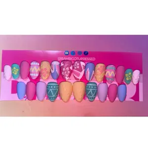Easter Nails - Assorted Designs in Various Colors, Perfect for Easter Celebrations - 24pcs