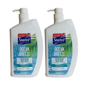 Suave Essentials Ocean Breeze Refreshing Body Wash for Hydrating & Fresher Skin TWO PACK 33.8 FL OZ Each Bottle