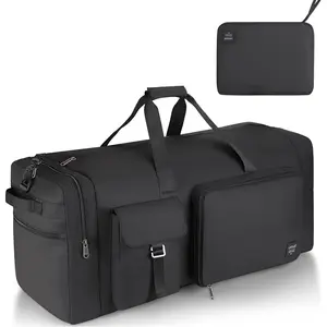80L Large Duffle Bag for Travel,  26" Travel Duffle Bag for Men and Women, Foldable Traveling Duffel Bags with Shoes Compartment,  and  Resistant