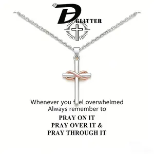 Infinity Symbol Necklace 8 Character Rose Gold Women's Blessing Gift Faith Necklace Cross Pendant for Special Occasions