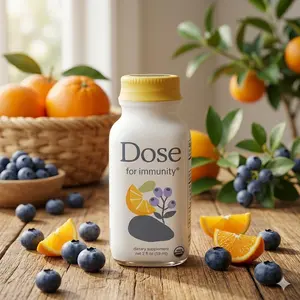 Dose Immunity Shot Vitamin C Zinc Elderberry & Ginger for Daily Immune Support Citrus Berry Wellness Drink 2oz Supplement Shot