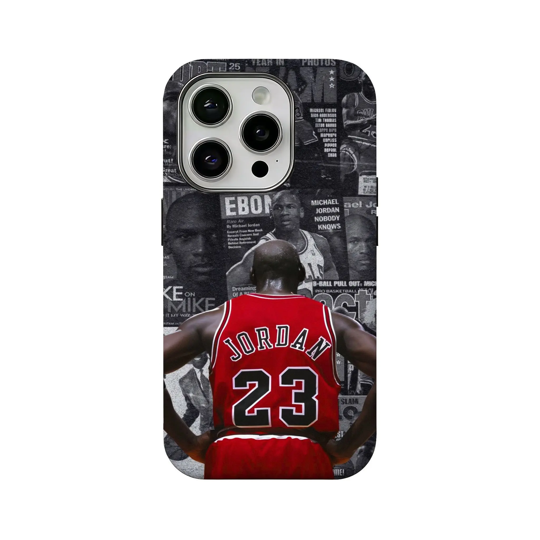 "The God of Basketball" Michael Jordan-Themed Phone Case — Compatible with iPhone 12, 13, 14, 15, 16, 17 Series. Shockproof Hard Case featuring High-Definition Printing and Durable Construction — An Exclusive Accessory for Fans.