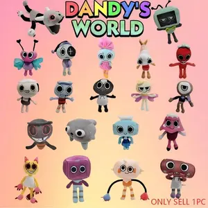 Dandy's World Pebble Vee Rodger Flutter Anime Game World Plush Toy, Soft Cuddly Gift, Easter Home Party Decorations, Plush Doll Gifts for Game Lovers, Kid's Gifts, Birthday Decor, Home Decor, Stuffed Animal, Soft Stuffed Figure