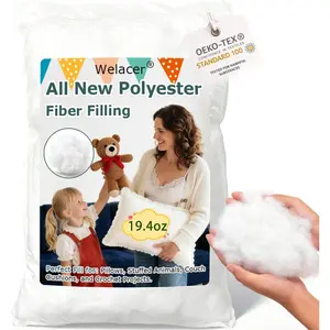 Premium Polyester Fiber Filling 1.2lbs White Polyfill Stuffing, Soft and Comfortable, for DIY Stuffed Animals, Pillows, Cushions, Cloud Decoration, Crafts, Machine Washable