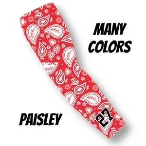 Paisley Print Arm Sleeve Baseball Football Basketball Many Colors