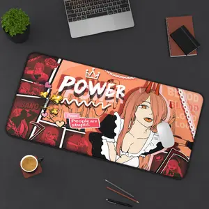 Power Chainsaw Man Anime Gaming Mouse Pad XL Extended Desk Mat Non-Slip Rubber Base Keyboard Pad