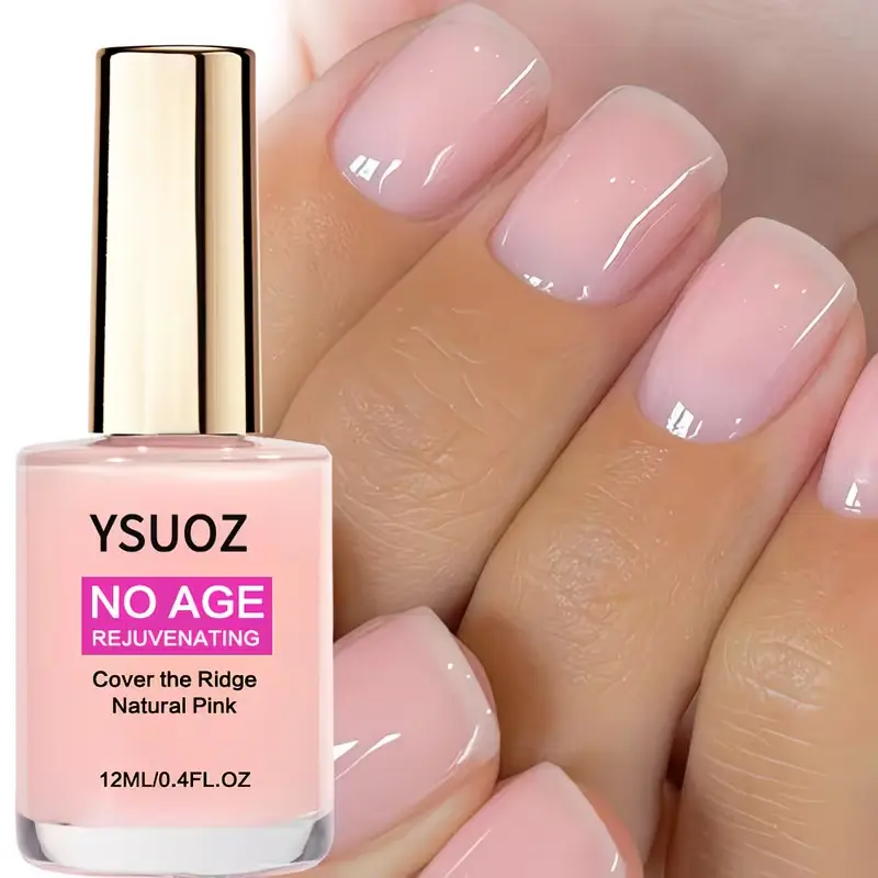 Natural Pink Transparent Jelly Nail Strengthener - Jelly Texture, Moisturizing, Glossy Finish, Nude Pink Shade, Quick-Drying, Fine Line Concealer