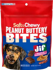 Peanut Buttery Bites Soft Dog Treats with Real Peanut Butter & Bacon, 11.8 Ounce Bag