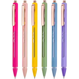 - Retractable Gel s, 6 Pack, Black Ink Gel s Fine Point 0.5mm, Vibrant , Fast Dry, Gel