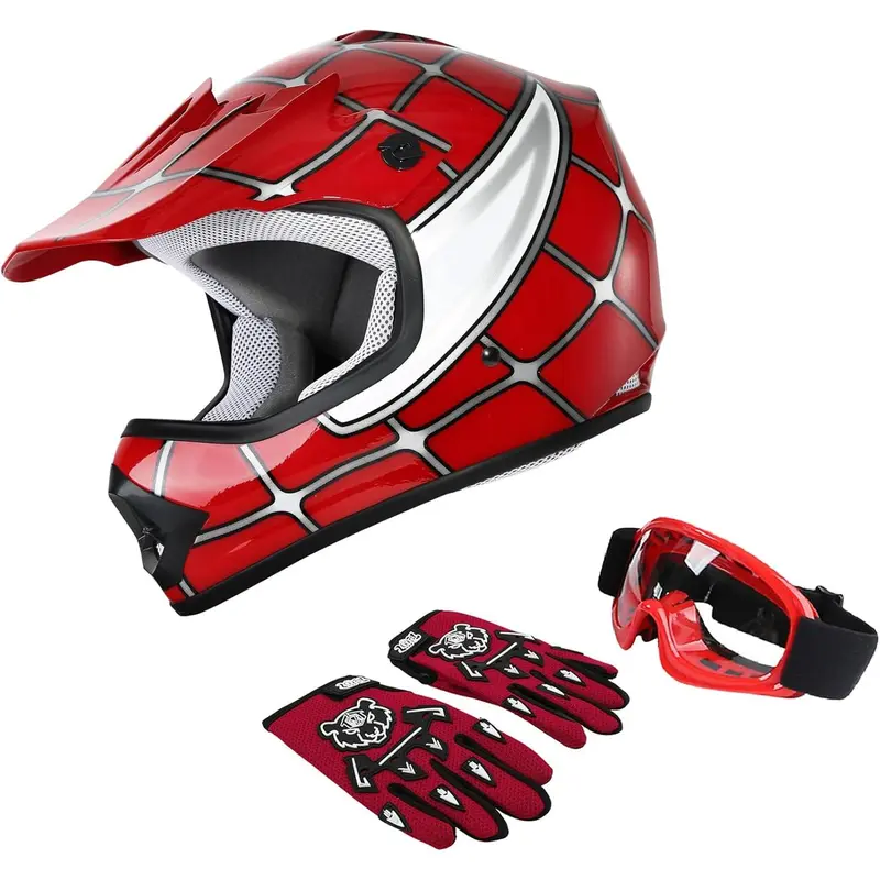 girls youth motorcycle helmet Fashion Full Face Motocross Helmets for Boys Girls, DOT Approved Kids Cool Electric Helmet, Go-Kart Jet-Helmet Scooter Cruiser Moped Helmets with Visor(Blue) : Automotive Nattork helmets are perfect for biking Raider GX3 MX Full-Face Youth