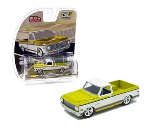 Greenlight 1:64 1972 Chevrolet C-10 Short Bed Custom Mustard Yellow with White Two Tone Diecast Model Car 1352002-5C