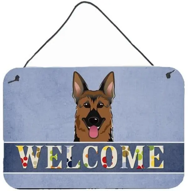 Carolines Treasures BB1397DS812 German Shepherd Welcome Wall and Door Hanging Prints
