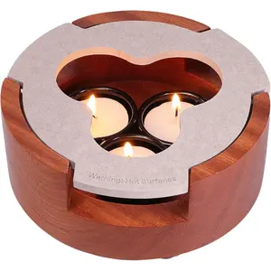Portable Teapot & Food Warmer for Camping and Travel, Upgraded with 3 Candles for Higher Heat, Ideal for Winter Tea Gatherings
