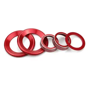 Knob Cover for Honda Civic 10th Gen 2016-2020 2021 Ignition Starter Switches Speaker Sticker Climate Control Auto Push SYNC Button Trim Interior Accessories, Red 5 Pcs