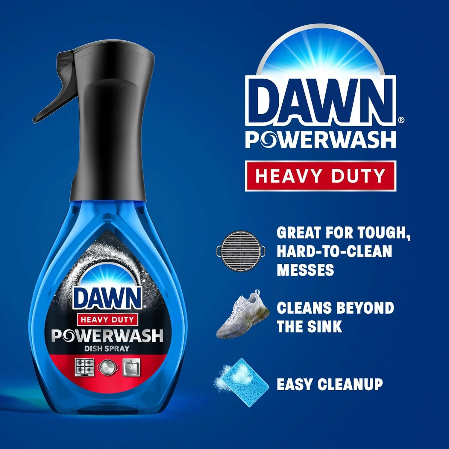 Powerwash Heavy Duty Dish Spray All-Purpose Cleaner and Degreaser, 16 oz. Spray Bottle