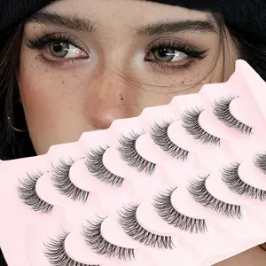 Natural Look Eyelashes Extensions, False Eyelashes with Transparent Stem, Eye Makeup Enhancement False Eyelashes for Women & Girls, Cosmetic, Eyelash Extension Kit, Soft Lashes