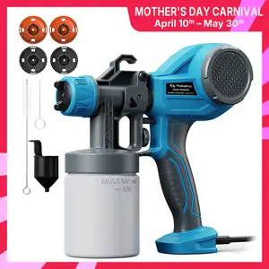 Tilswall Alien 500 Ultra Paint Sprayer Tool HVLP Electric Sprayer, Adjustable Width Knob, 600ml Container, 4 Nozzles, 3 Patterns, Easy to Clean – Great for Furniture, Walls, Fencing & DIY High Power Hv lps Handle Tool for mom father mother gift