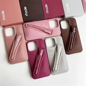 RHODE Silicone iPhone Case with Lip Balm Holder, Protective Phone Cover, Minimalist Accessory