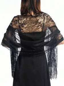 Elegant Lace Boho Style Scarf for Women, Perfect Evening Dress Shawl, Fashion Fitted Elegance Accessory for Special Occasions, Enhance Your Wardrobe Elegantly