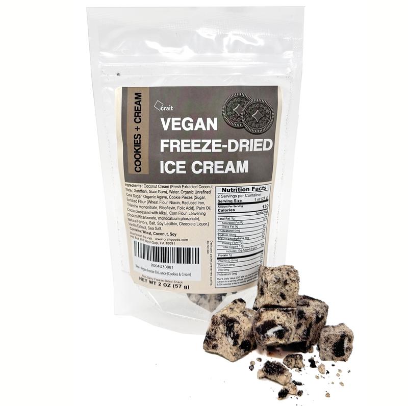 Vegan Freeze-Dried Ice Cream Dairy-Free Freeze Dried Ice Cream, Vegan Candy, Christmas Stocking Stuffers, 2 Ounce