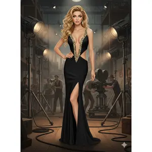 Black / Gold Couture Gown