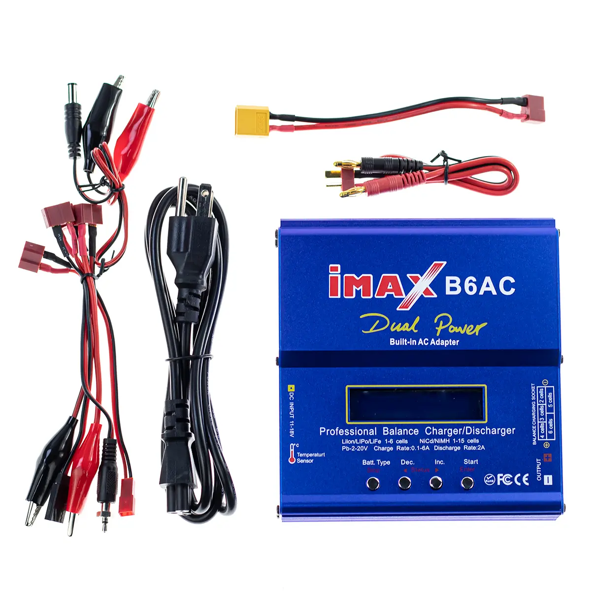 Multifunctional RC Model Battery Charger/Discharger (with temperature sensor, US-style plug)