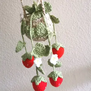 Dq&Dq crochet car hanging ornament+ car rear view mirror decorations+ car accessories+1 piece handmade crochet pendant for car ,bag  accessories