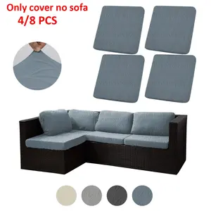 4pcs/8pcs Leaf Pattern Sofa Cushion Covers, Elastic Sofa Protector Slipcover, Home Decor for Patio, Outdoor, Garden, Indoor Use