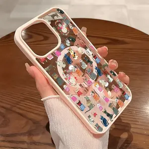 Premium Magnetic Phone Cases for iPhone11/12/13/14/15/16//17/Air/promax/Plus Cartoon Cat Collage y2k cased MagSafe Ready, Anti-Fall, Springtok and Ultra-Thin Design | Perfect for Everyday Use Protector Screen Protector Aesthetic Cover